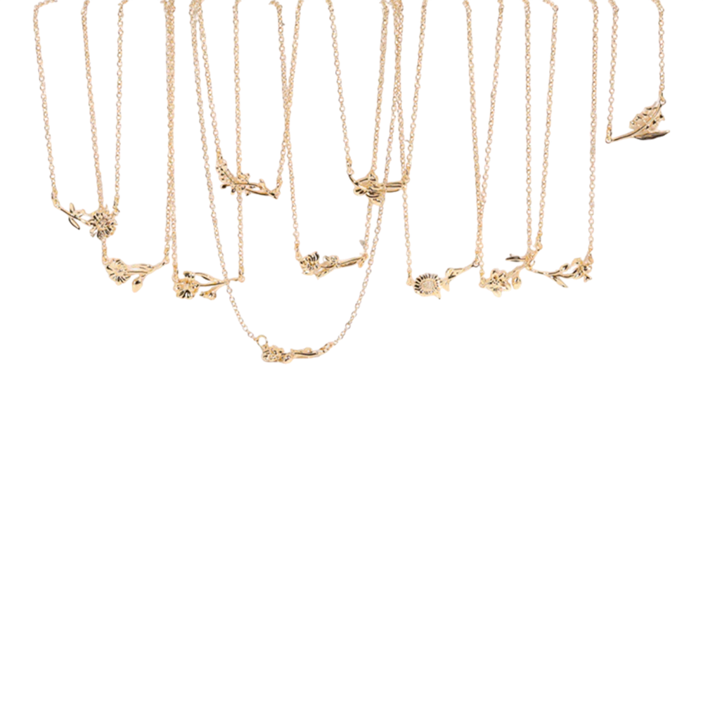 Dainty Birth Flower Necklace - January Carnation