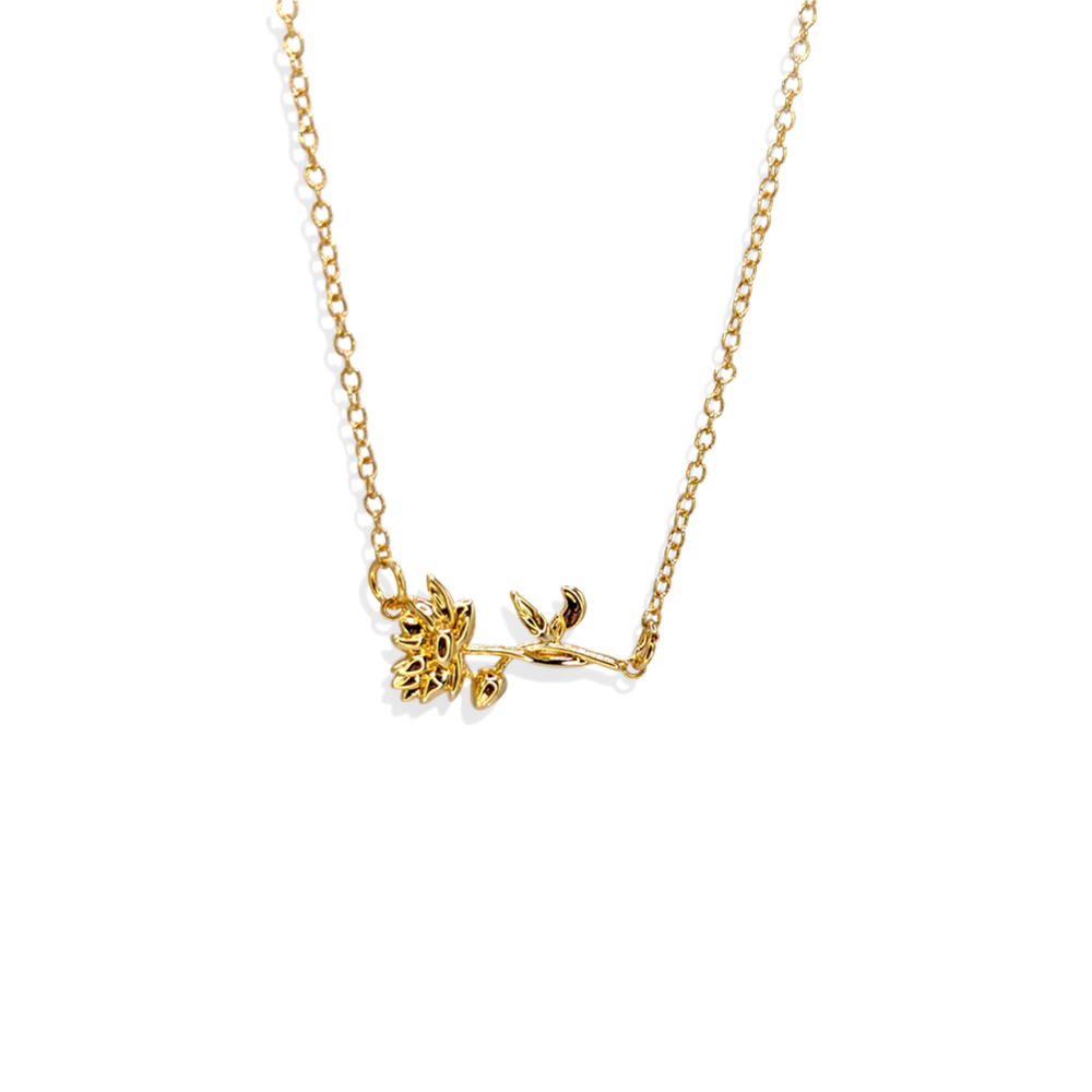 Dainty Birth Flower Necklace - January Carnation