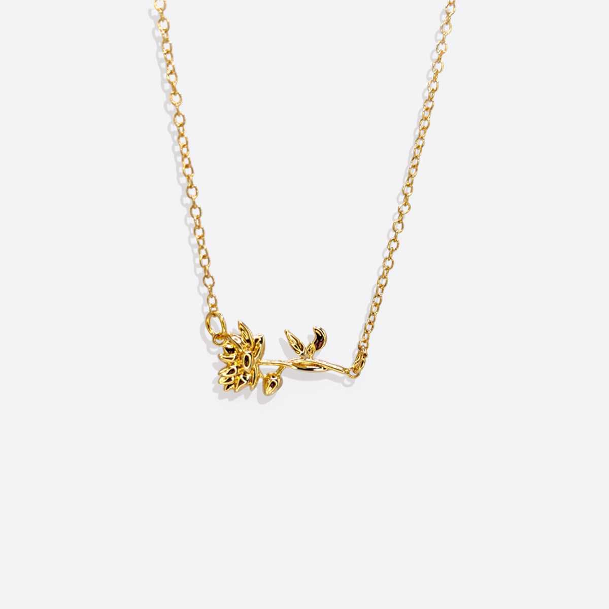 mint and lily birth flower necklace Dainty Birth Flower Necklace