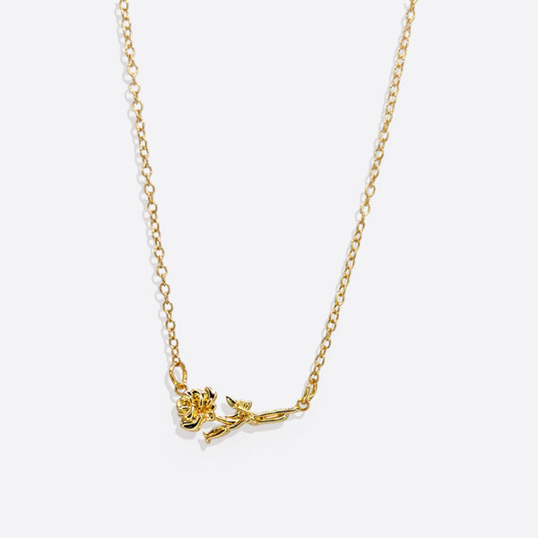 mint and lily birth flower necklace Dainty Birth Flower Necklace – Mint & Lily