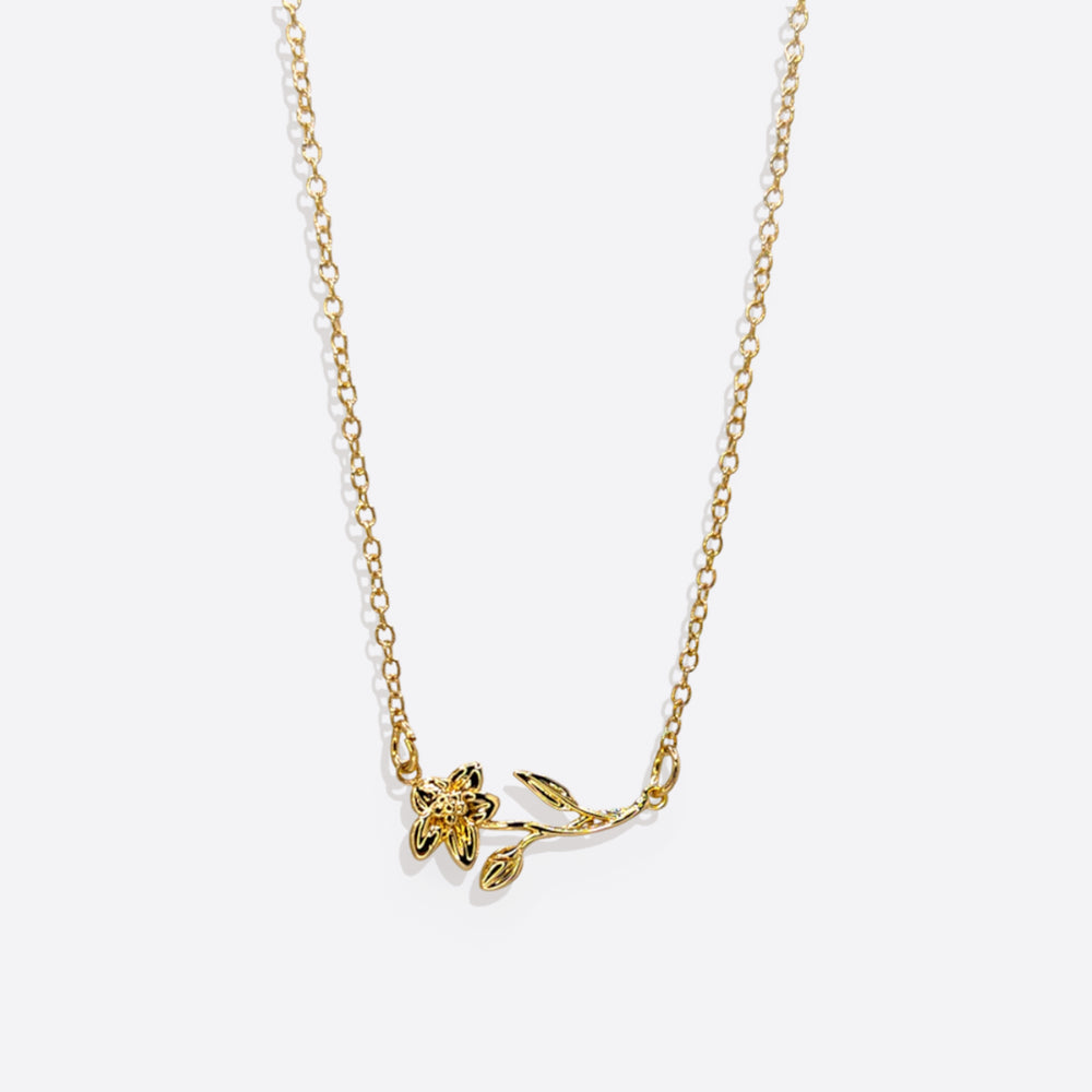 Dainty Birth Flower Necklace - March Daffodil