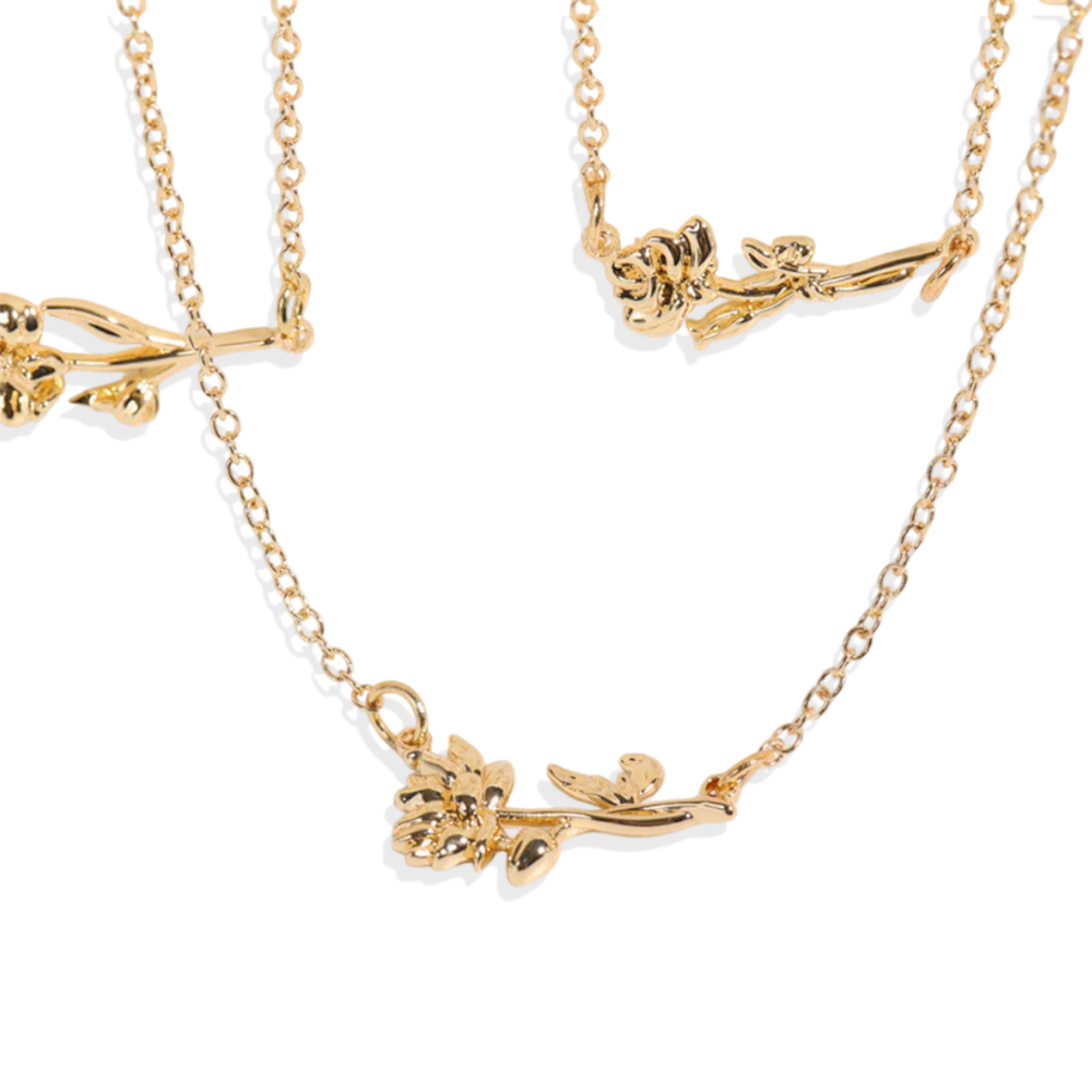 Dainty Birth Flower Necklace - January Carnation