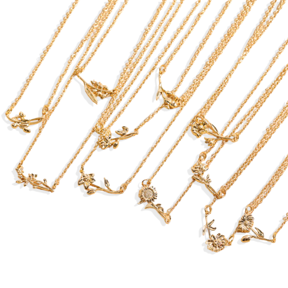 Dainty Birth Flower Necklace - January Carnation