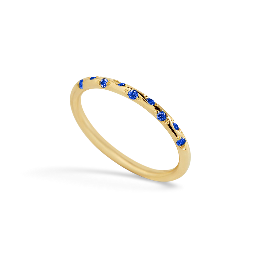 Dainty Constellation Birthstone Ring - 18k Gold Plated / September Sapphire / 7