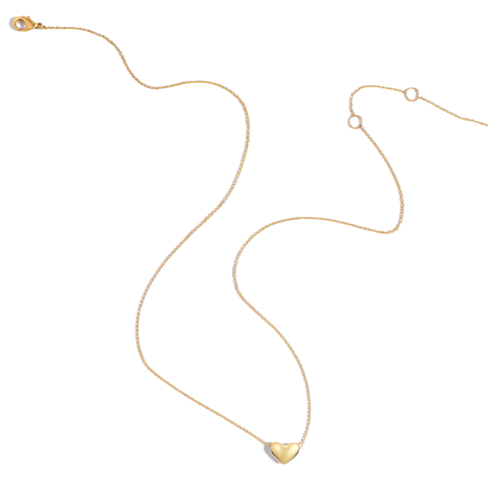 Dainty Bubble Heart Necklace - 18k Gold Plated