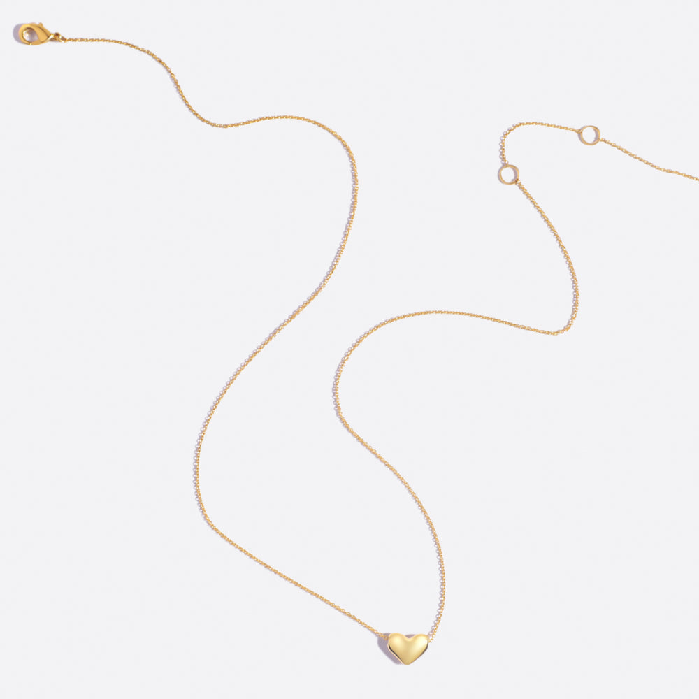 Dainty Bubble Heart Necklace - 18k Gold Plated