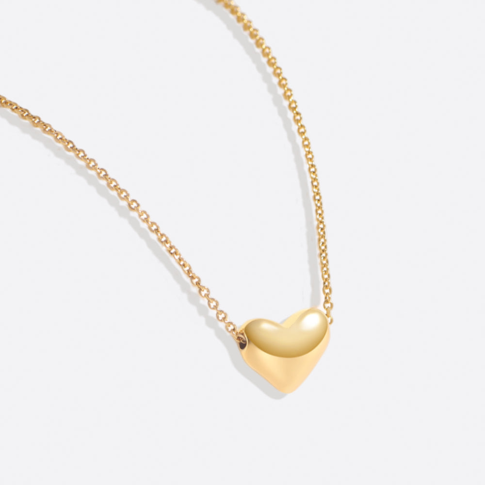 Dainty Bubble Heart Necklace - 18k Gold Plated