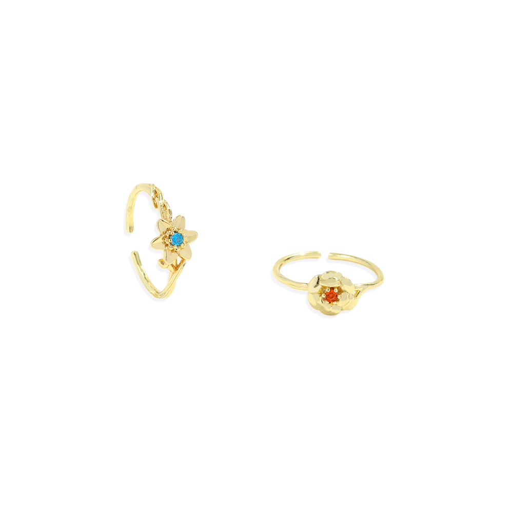 Dainty Gold Birth Flower Ring - January Carnation