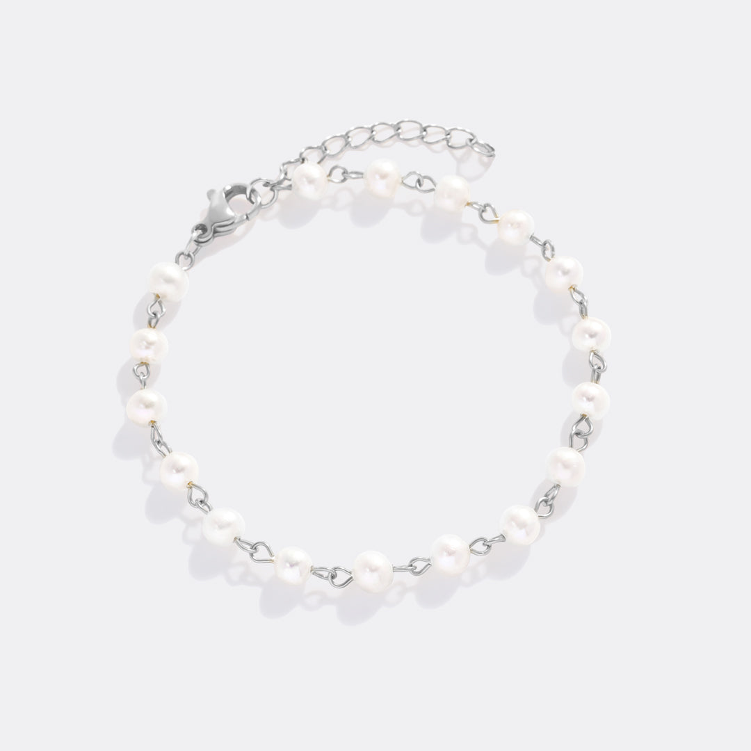 Dainty Pearl Station Bracelet – Mint & Lily