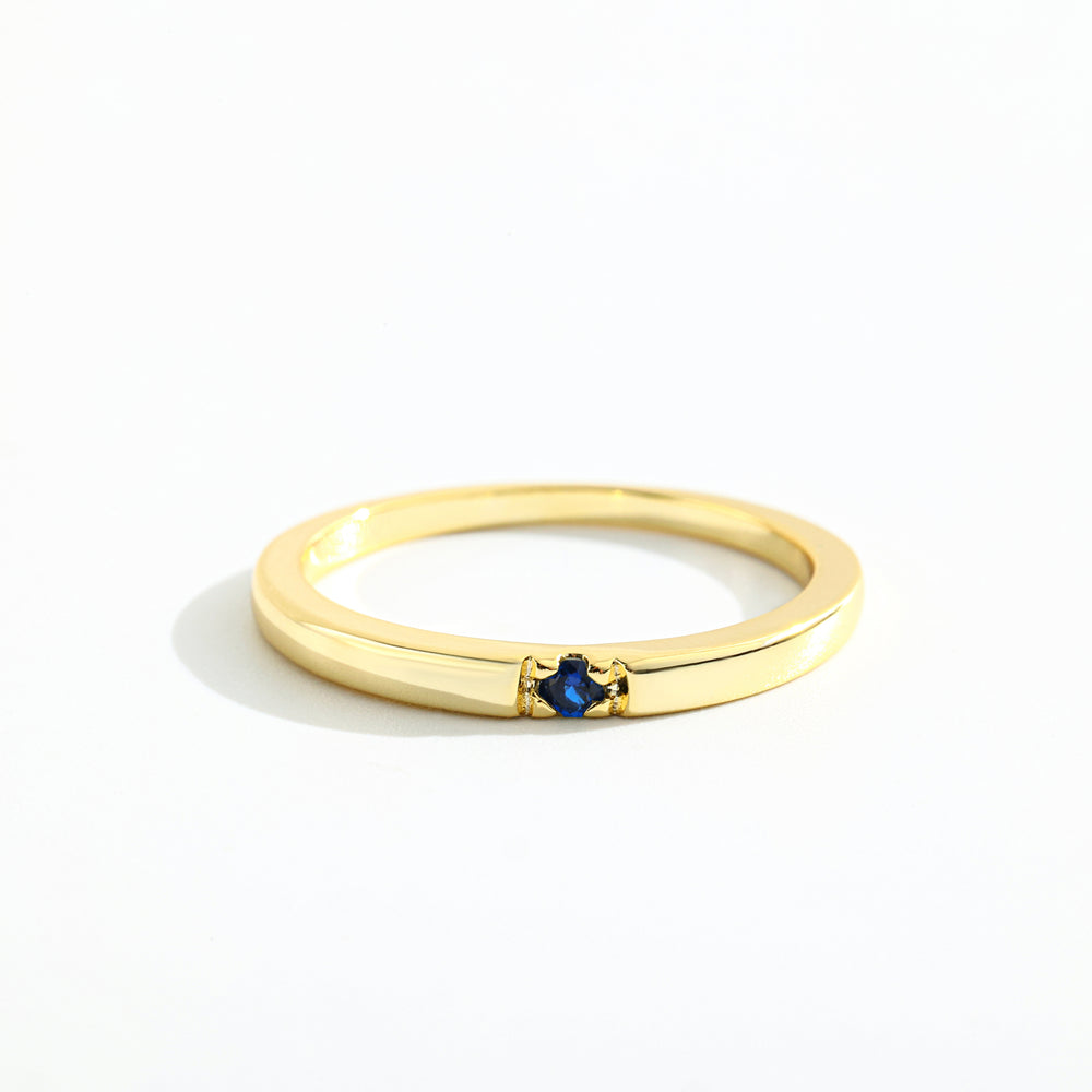 Dainty Stackable Birthstone Ring - Gold / 1 / 7