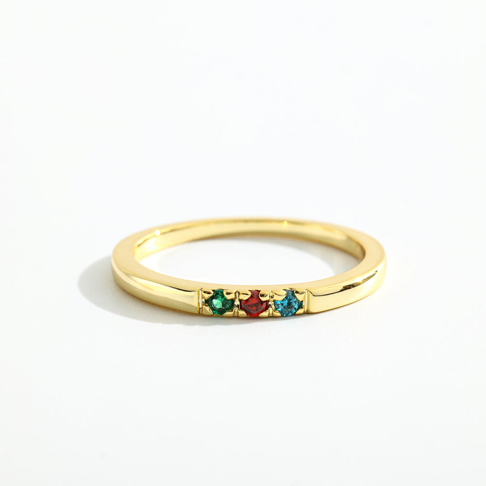 Dainty Stackable Birthstone Ring - Gold / 3 / 5