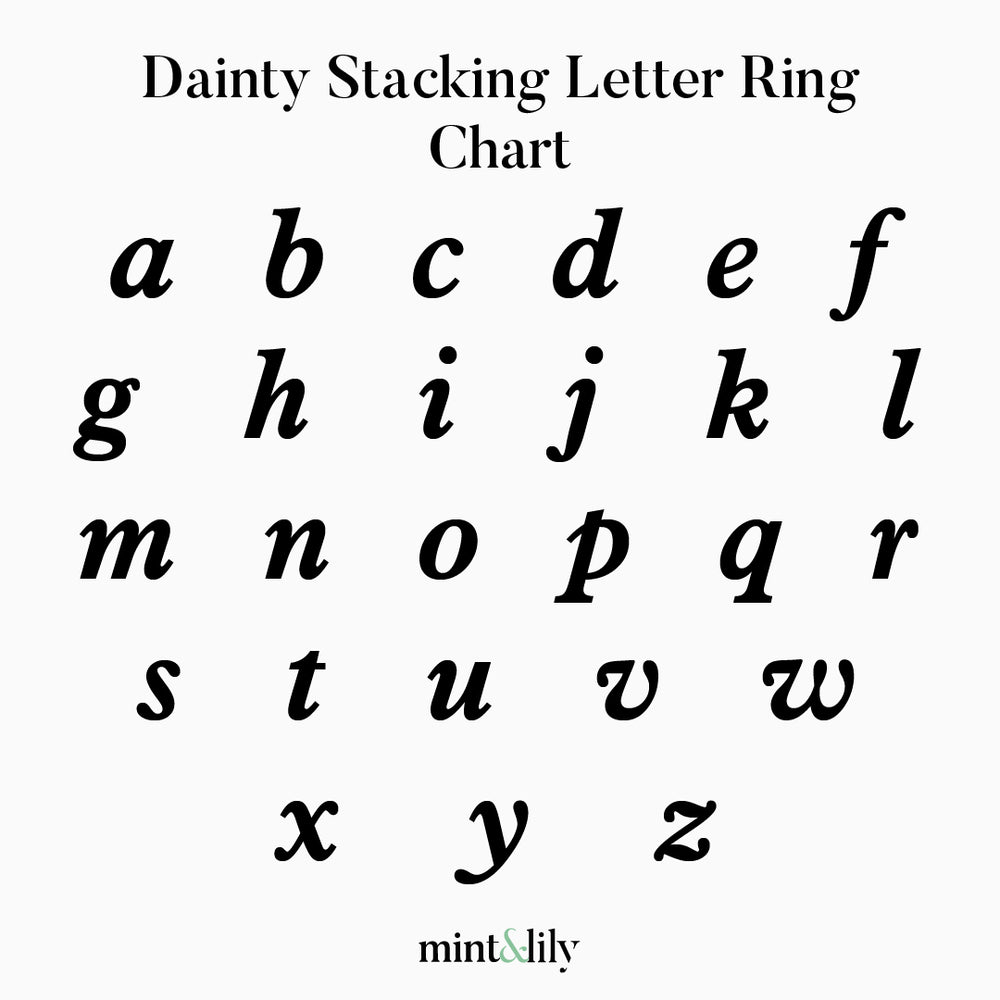 Dainty Stacking Letter Ring – Mint & Lily