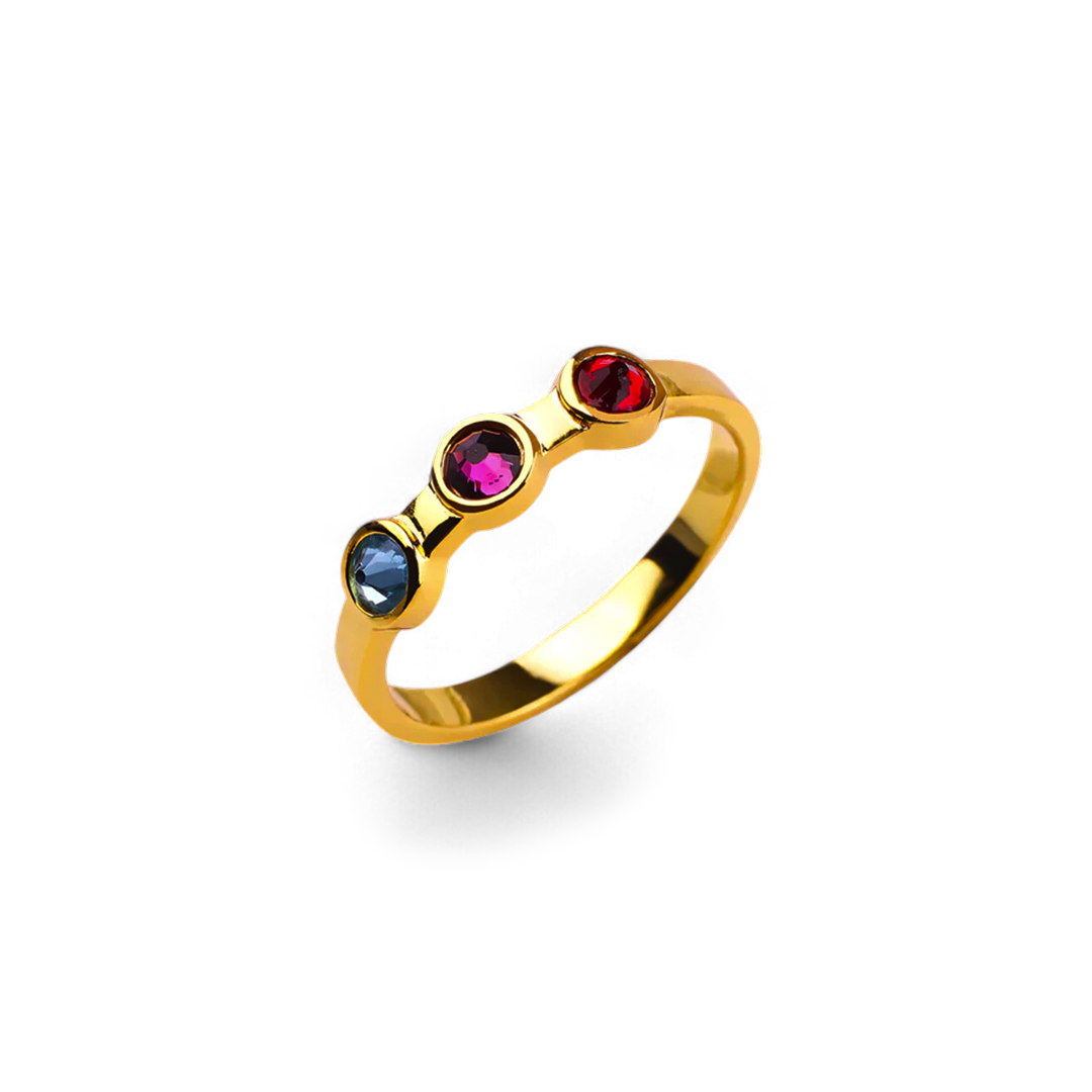 Dainty 3 Birthstone Ring