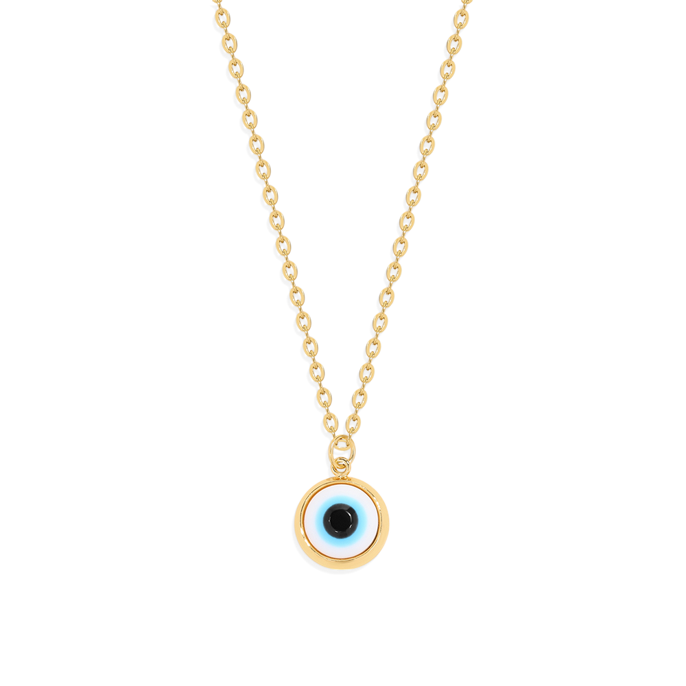 Zierliche Boho Evil Eye Charm Halskette - Licht