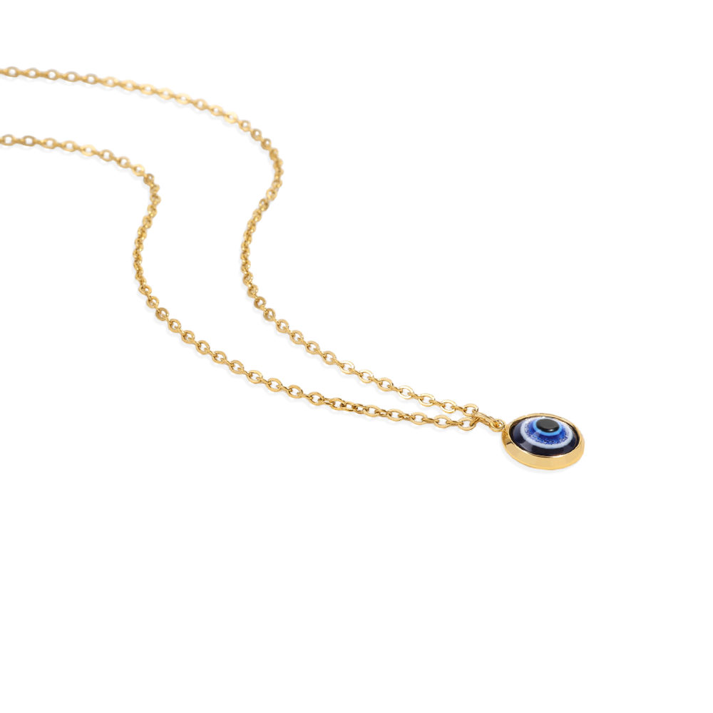 Zierliche Boho Evil Eye Charm Halskette - Dunkel