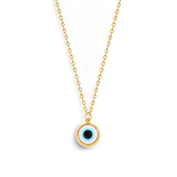Dainty Boho Evil Eye Charm Necklace – Mint & Lily