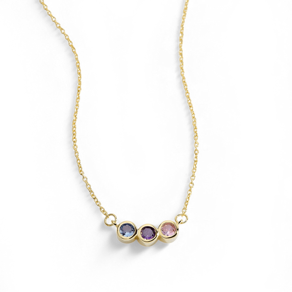 Dainty Family Birthstones Necklace – Mint Lily