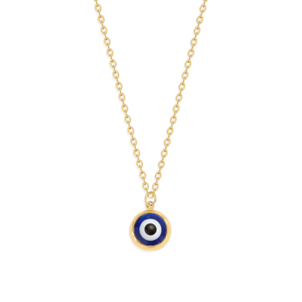 Zierliche Boho Evil Eye Charm Halskette - Dunkel