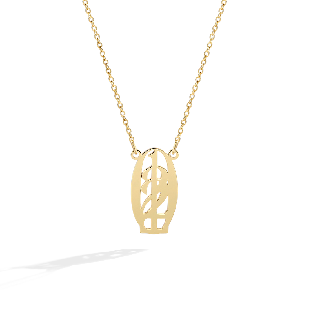 Minimalist Monogram Number Necklace