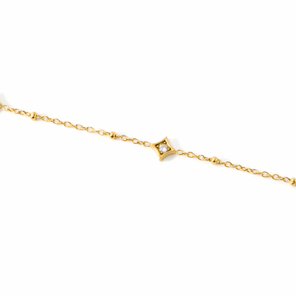 Delicate Diamond Shape Necklace - Gold / 16" + 2"