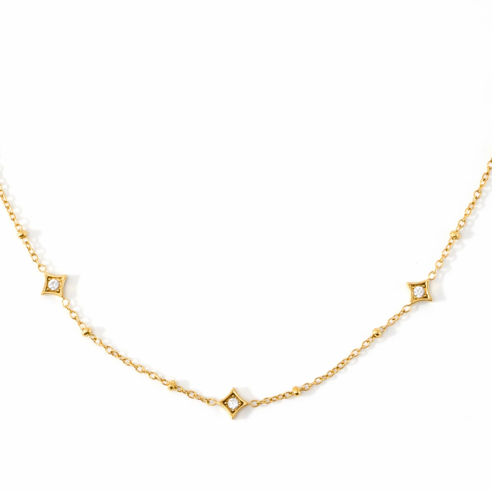 Delicate Diamond Shape Necklace - Gold / 16" + 2"