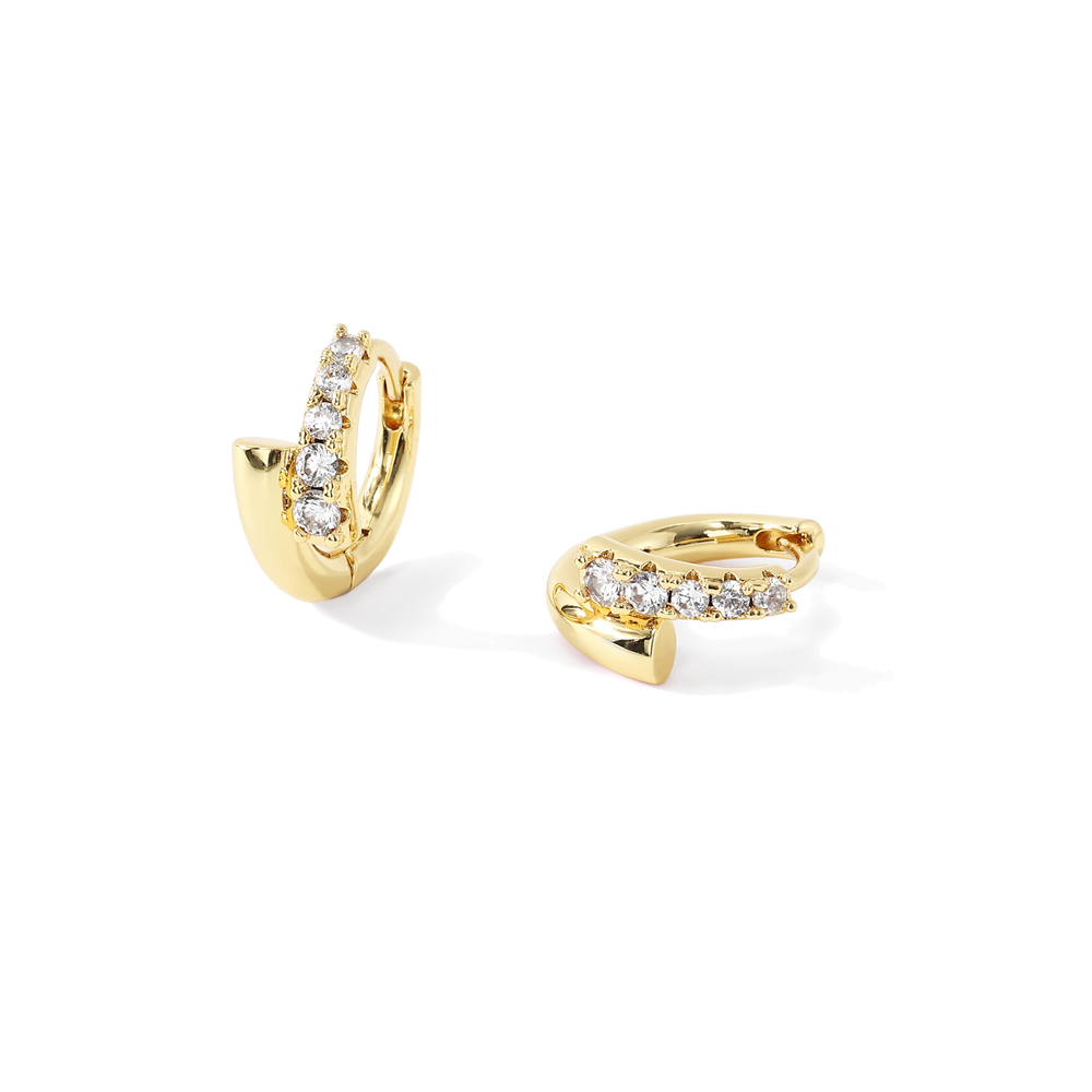 Diamond Wrap Huggies - Gold