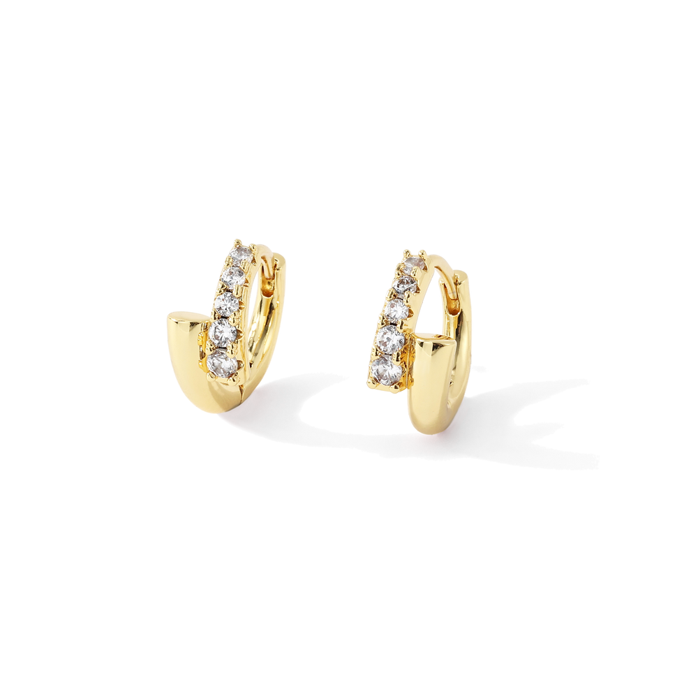 Diamond Wrap Huggies - Gold