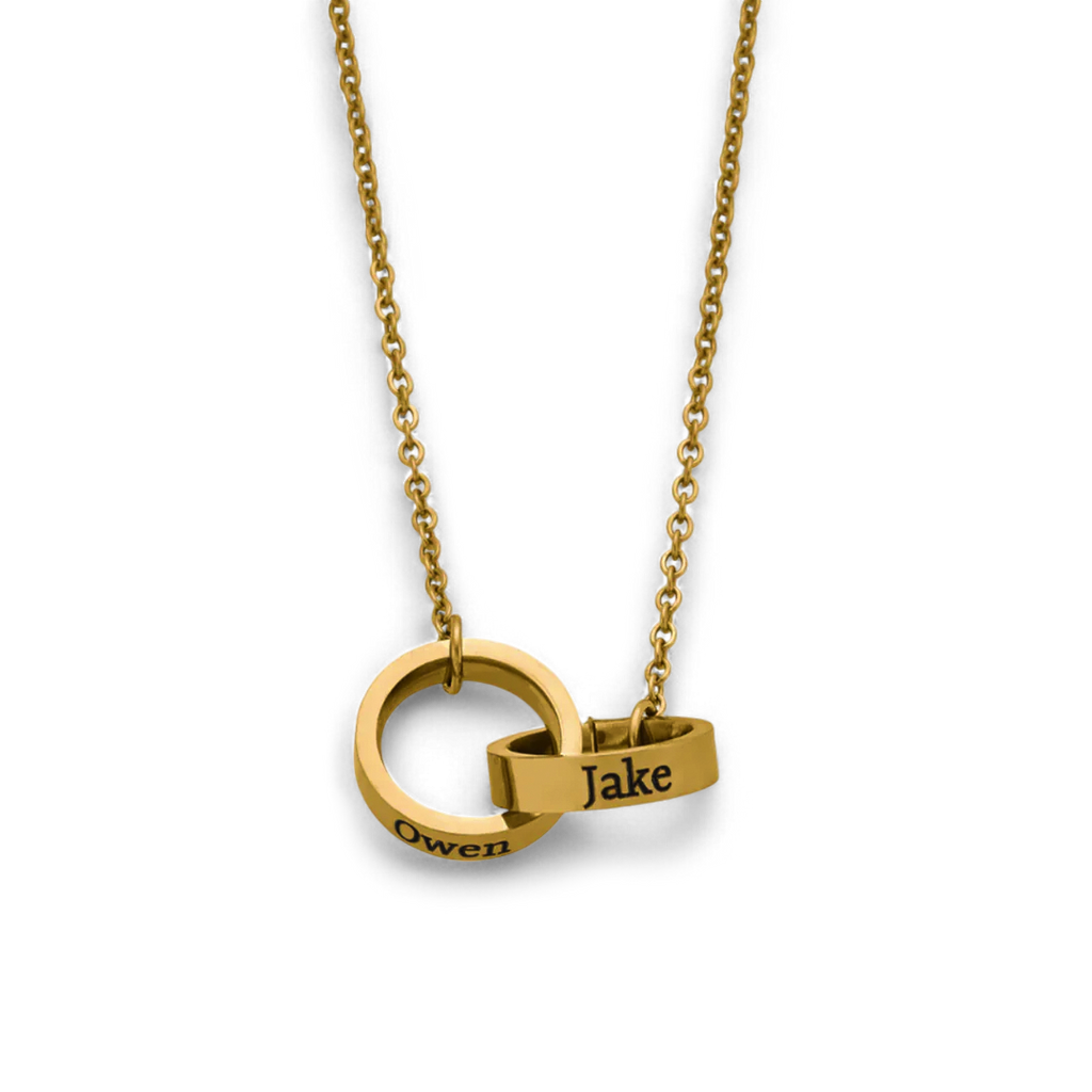 Double Name Ring Necklace