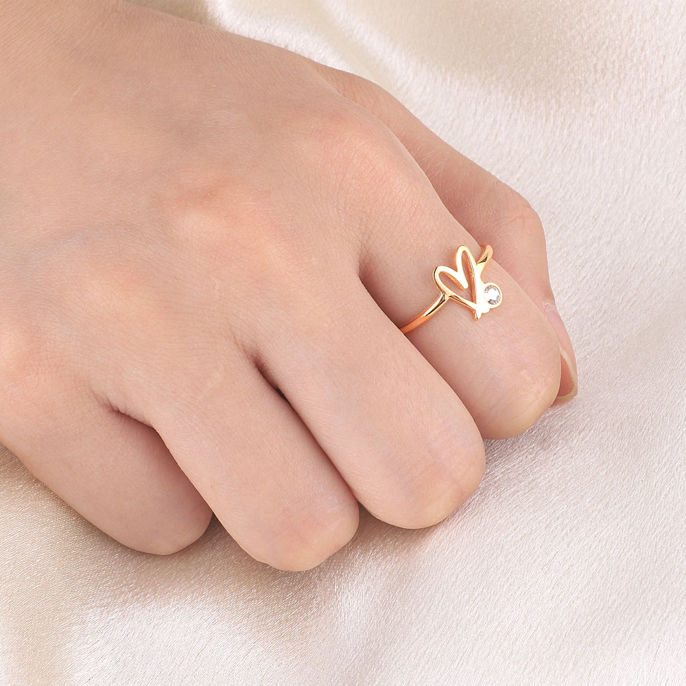 Adjustable Scribble Heart Ring - Default Title
