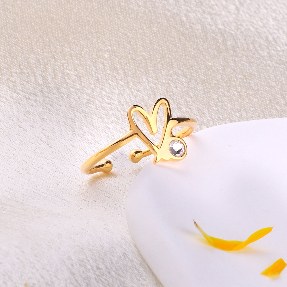 Adjustable Scribble Heart Ring - Default Title