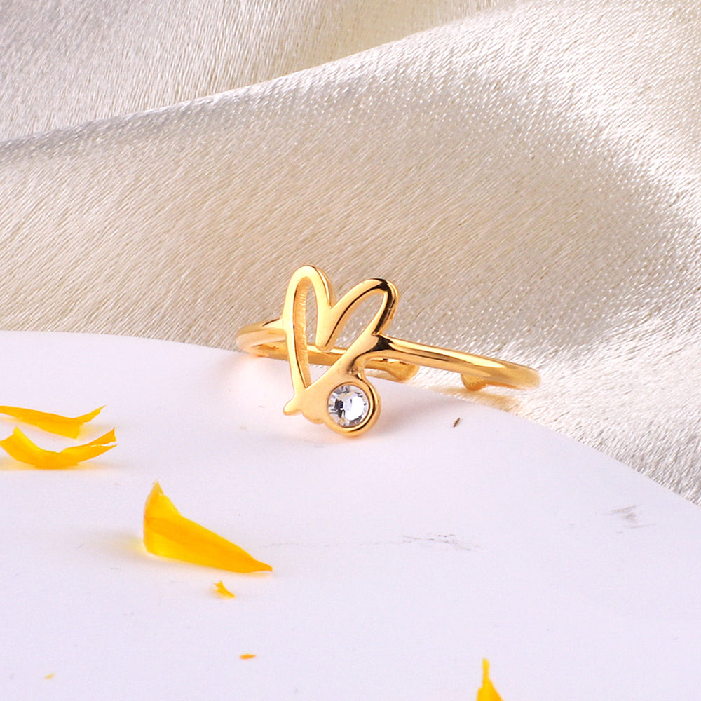 Adjustable Scribble Heart Ring - Default Title