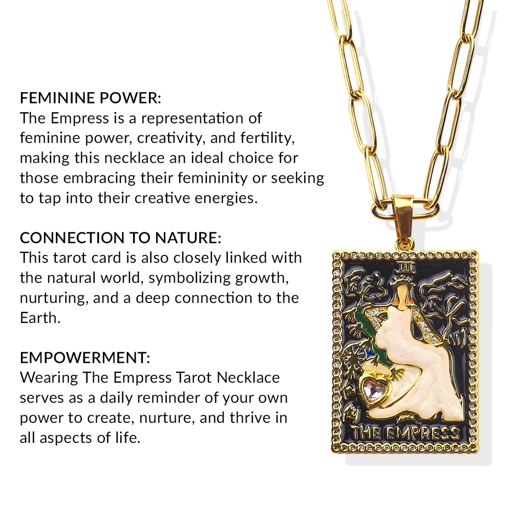 The Empress Tarot Necklace - Paperclip Chain