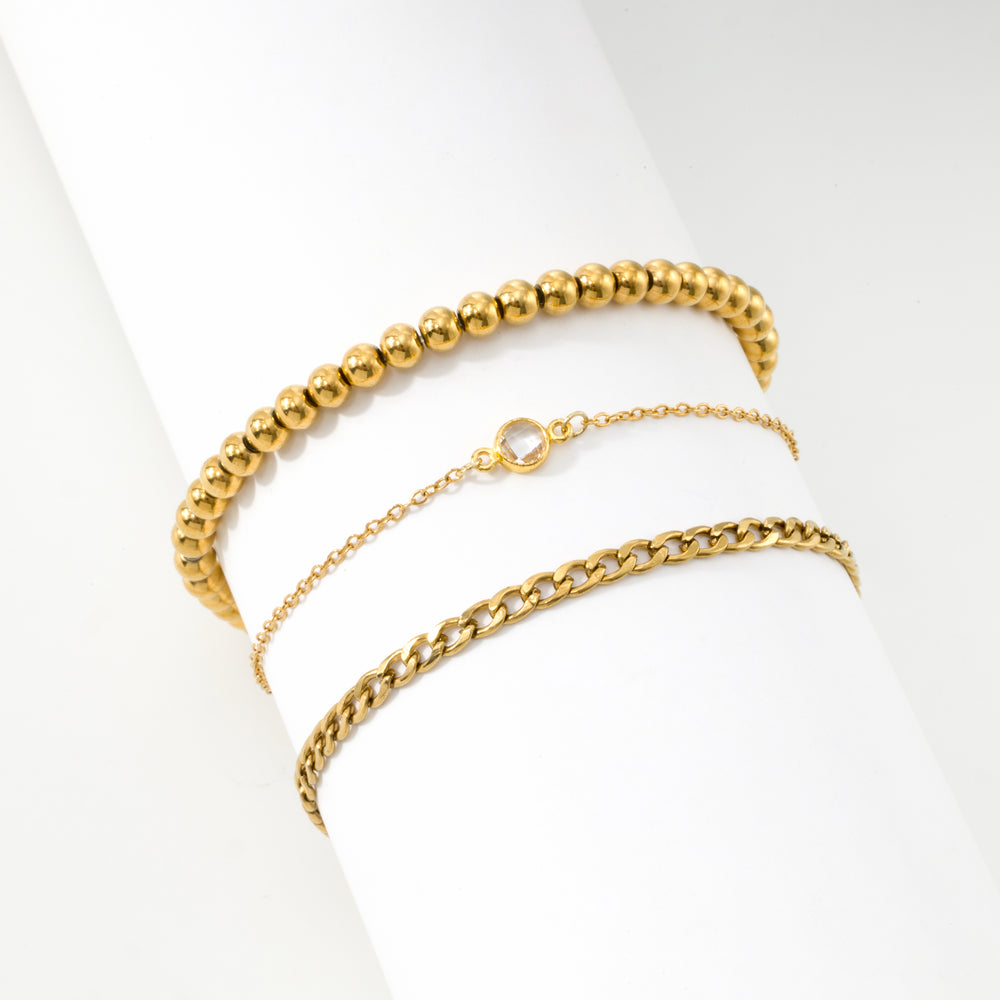 Essential Bracelet Stack - Gold / 6"