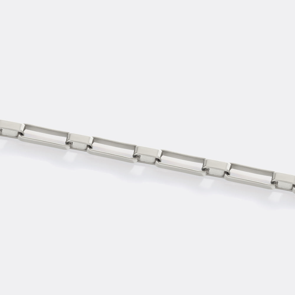 Silver bracelet on a white background