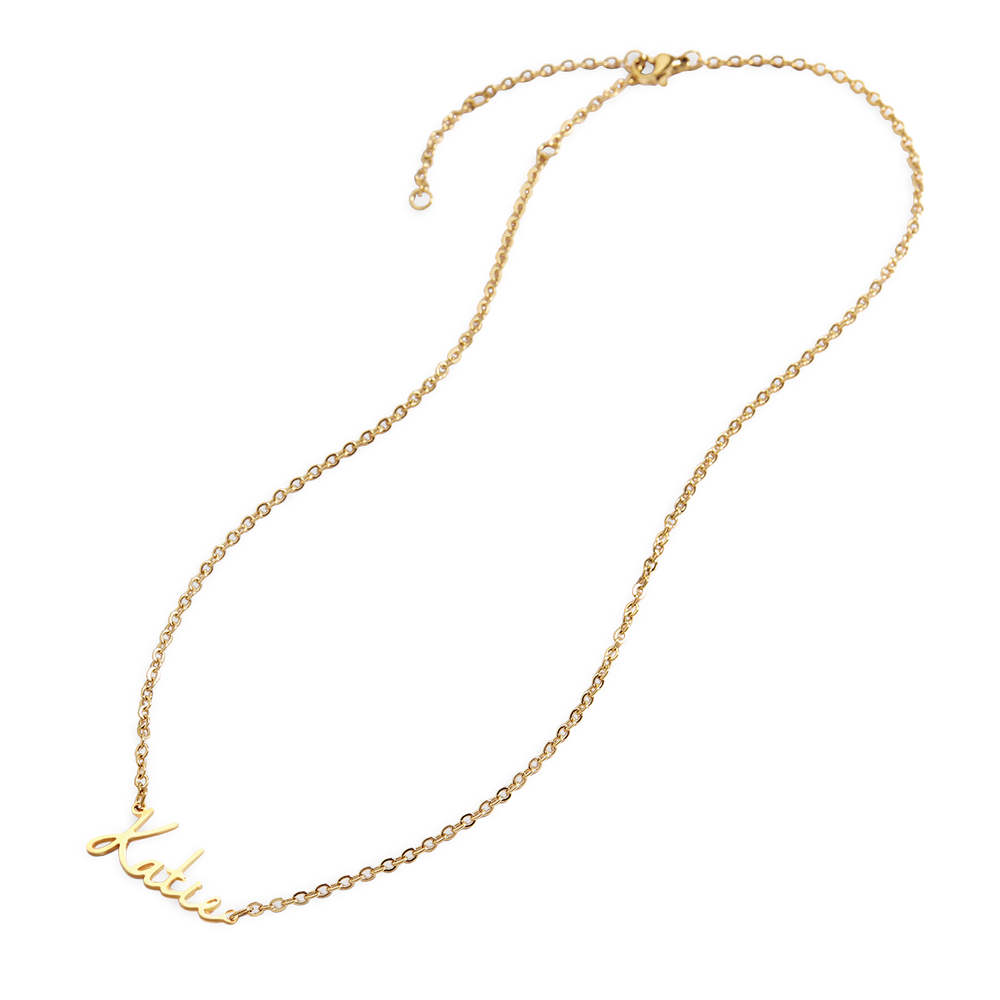 Fee Namenskette - 18 Karat vergoldet / 16" + 2"