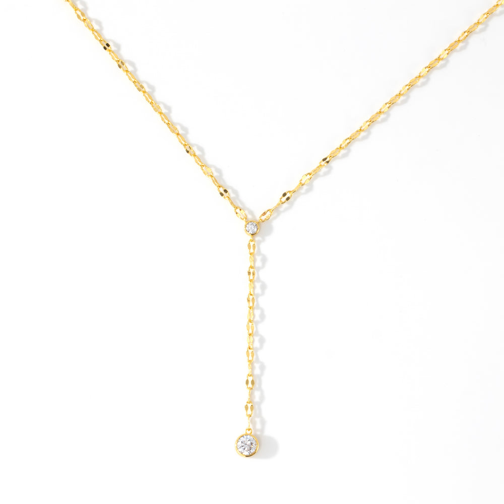 Falling Star Lariat Necklace - Gold / 16" + 2"