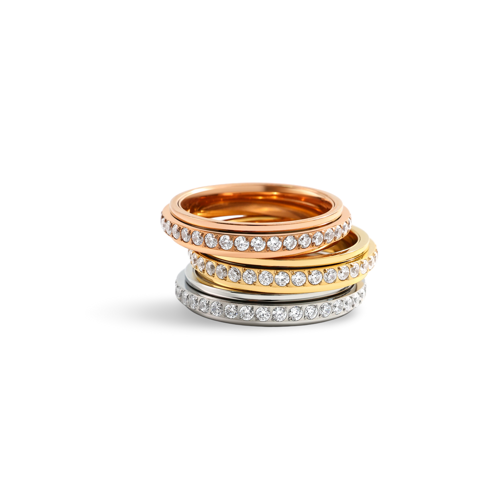 Spinning Fidget Eternity Ring - Gold / 6