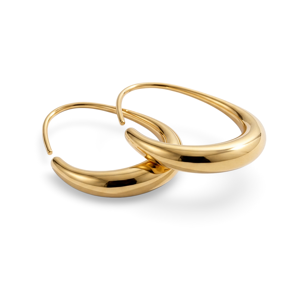 2 gold hoop earrings