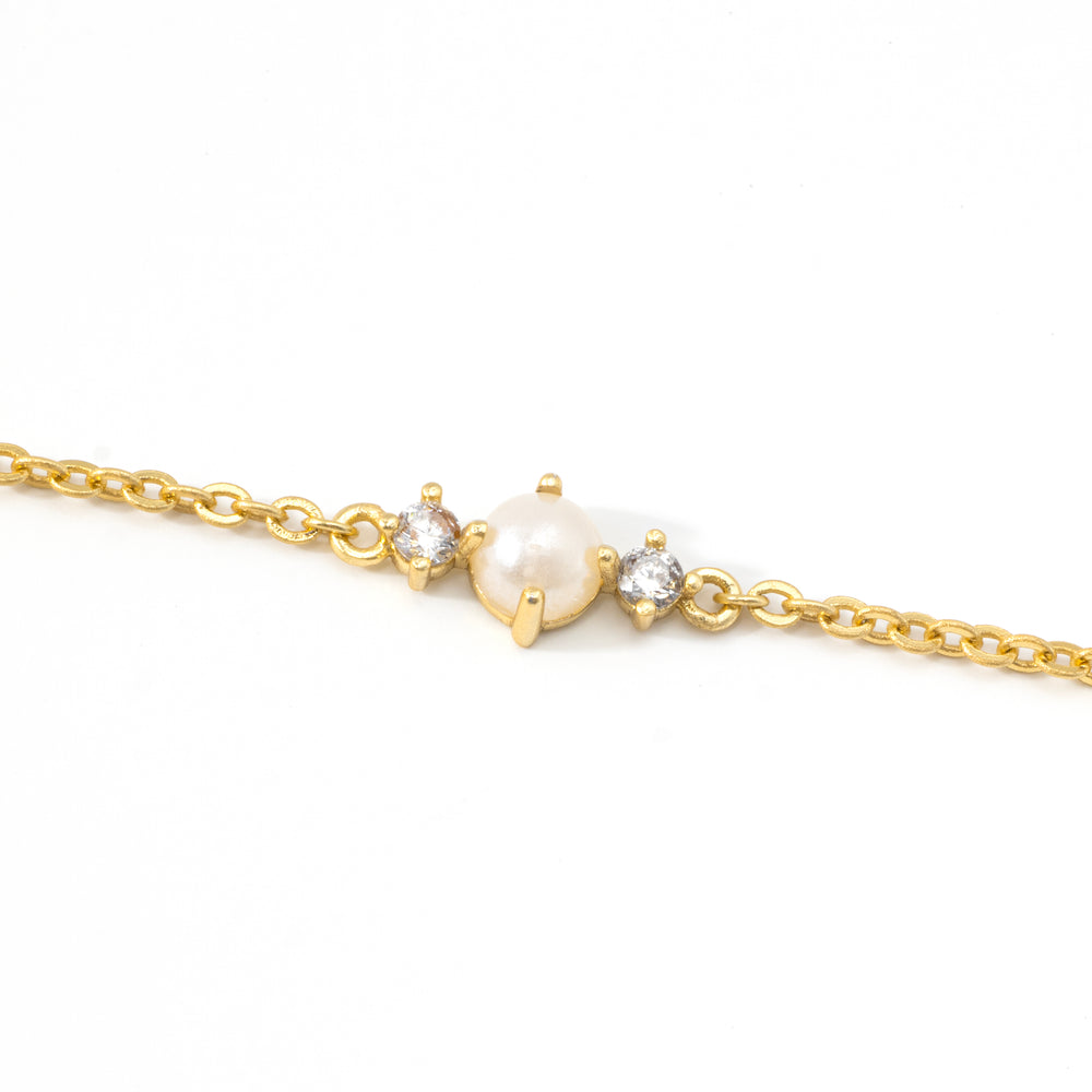 Glimmering Pearl Bracelet - Gold / 6.5" + 1"