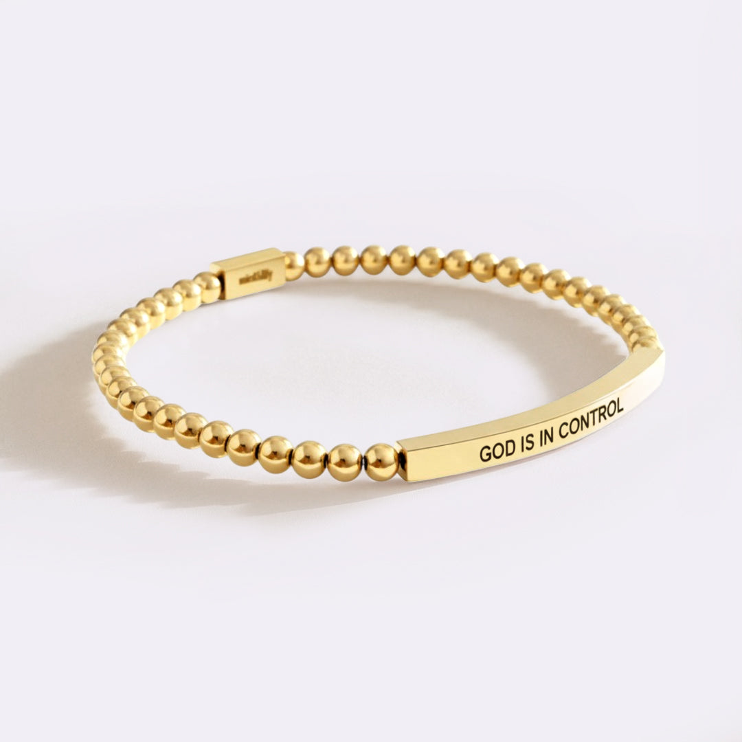 God Is In Control Beaded Inspire Bracelet – Mint & Lily