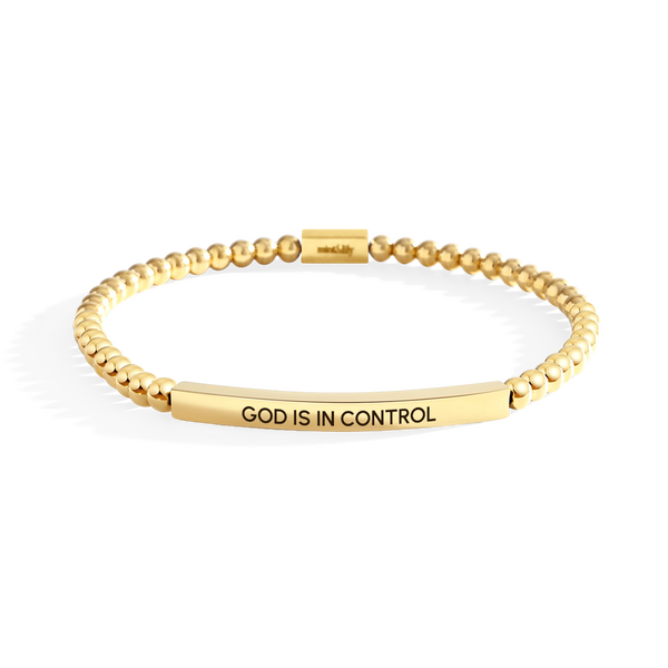 God Is In Control Beaded Inspire Bracelet – Mint & Lily