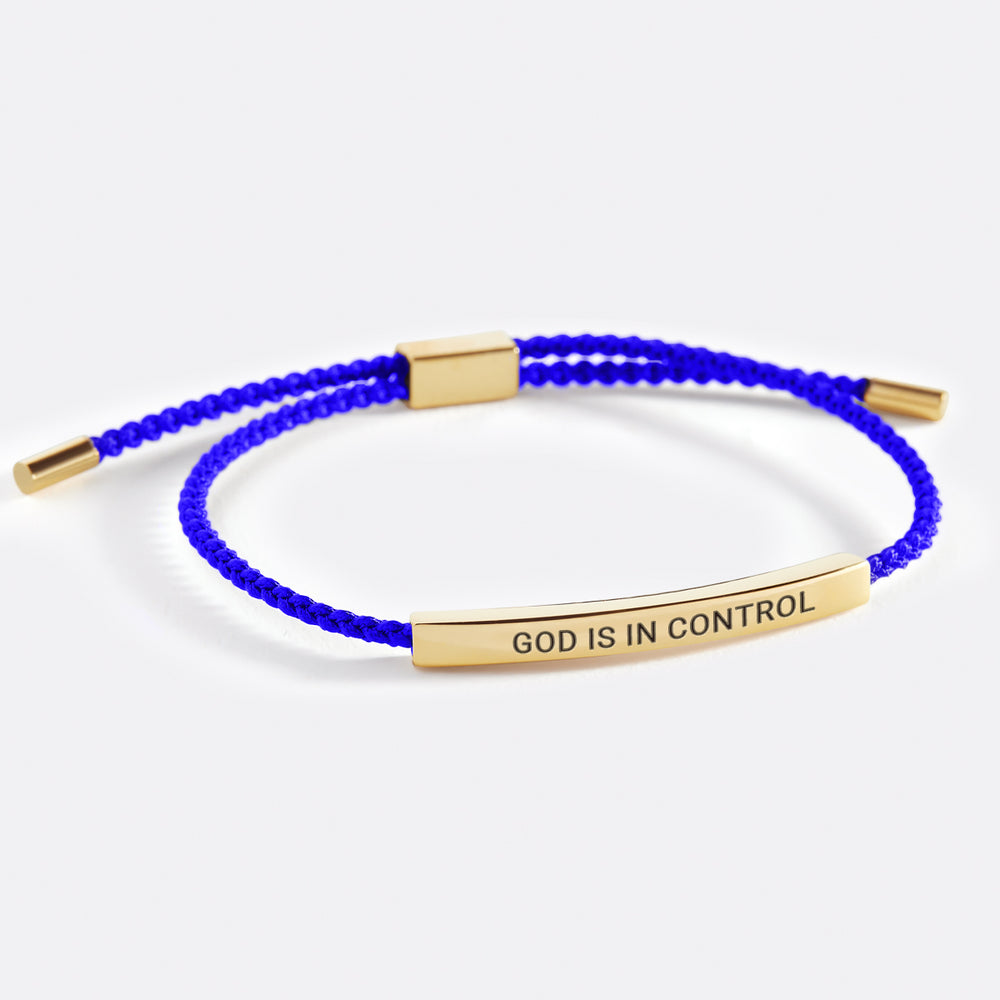 Personalized Inspire Bracelet - Print / Gold / Royal Blue