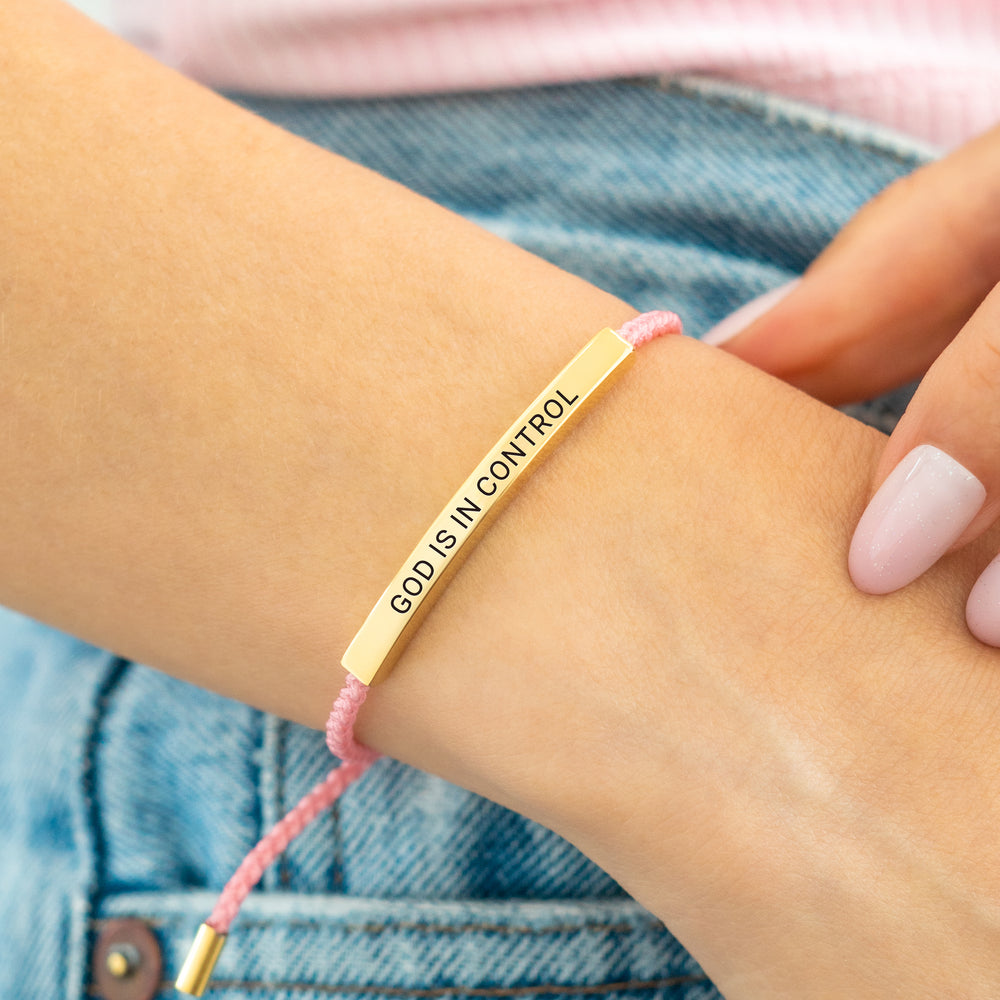 Personalized Inspire Bracelet - Print / Gold / Royal Blue