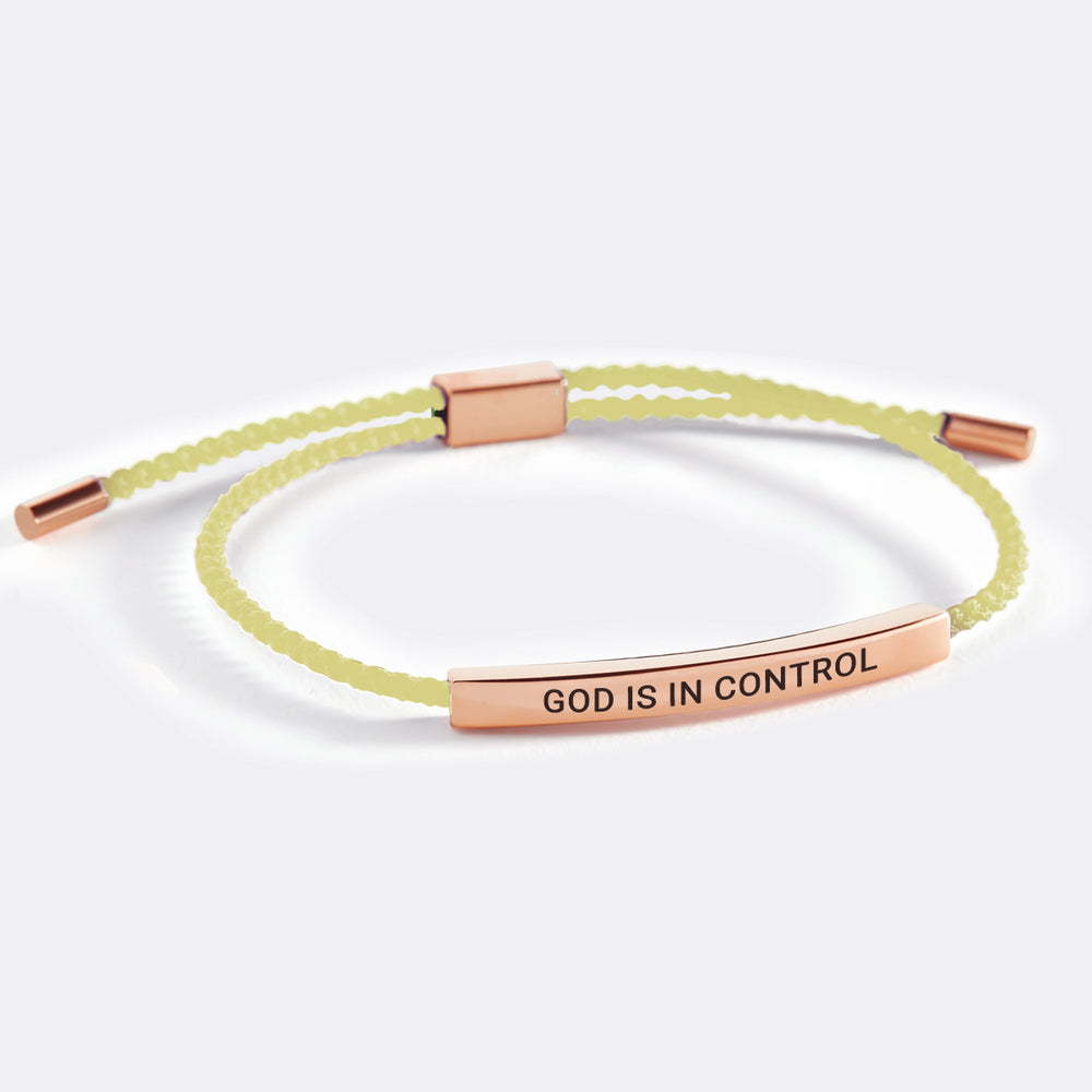 Personalized Inspire Bracelet - Print / 18k Rose Gold Plated / Lemon Yellow
