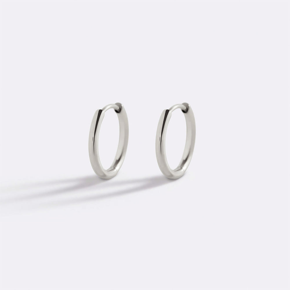 Small Hoop Earrings - Silver / 10 MM