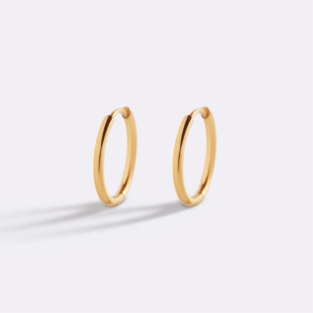 Small Hoop Earrings - Gold / 12MM