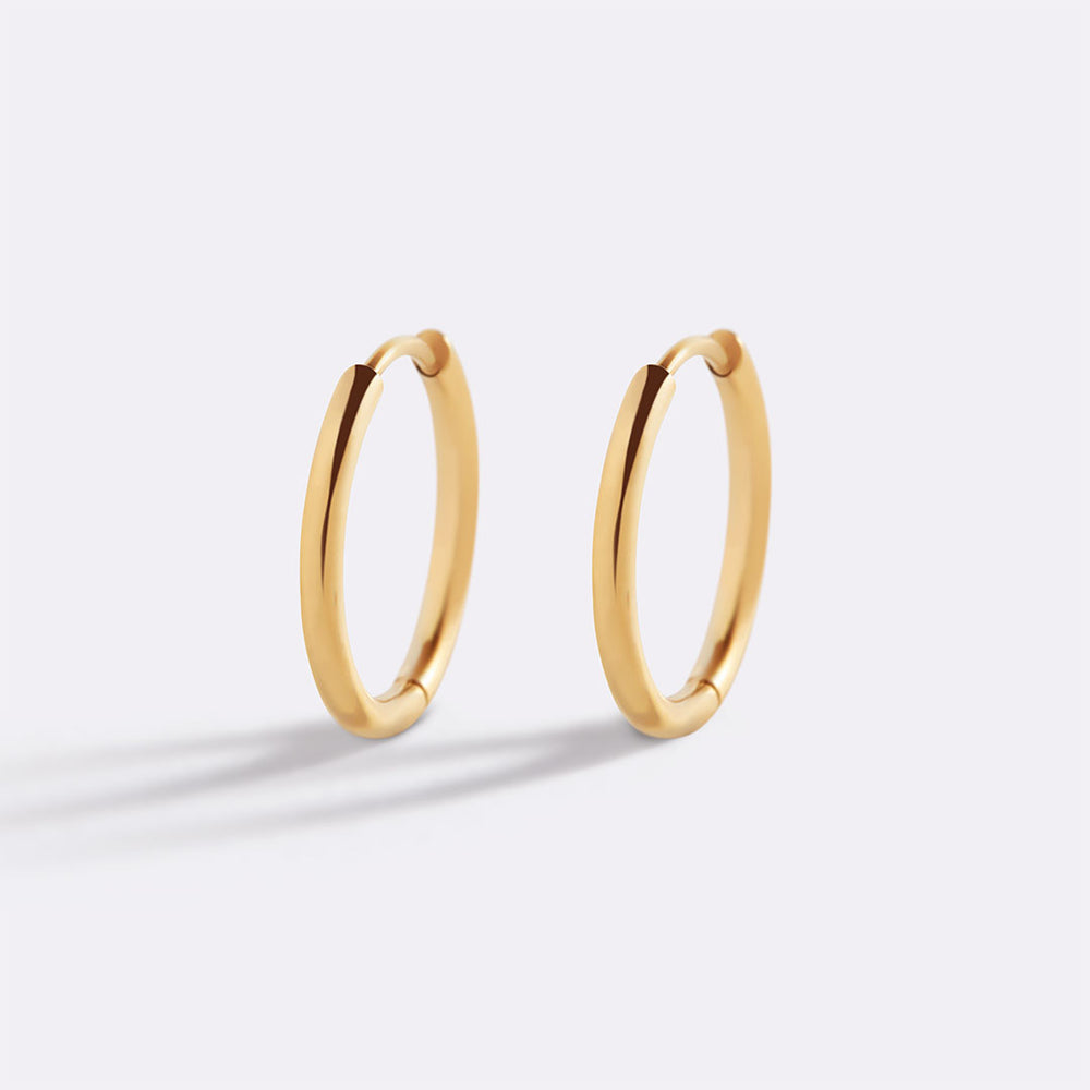 Small Hoop Earrings - Gold / 14 MM