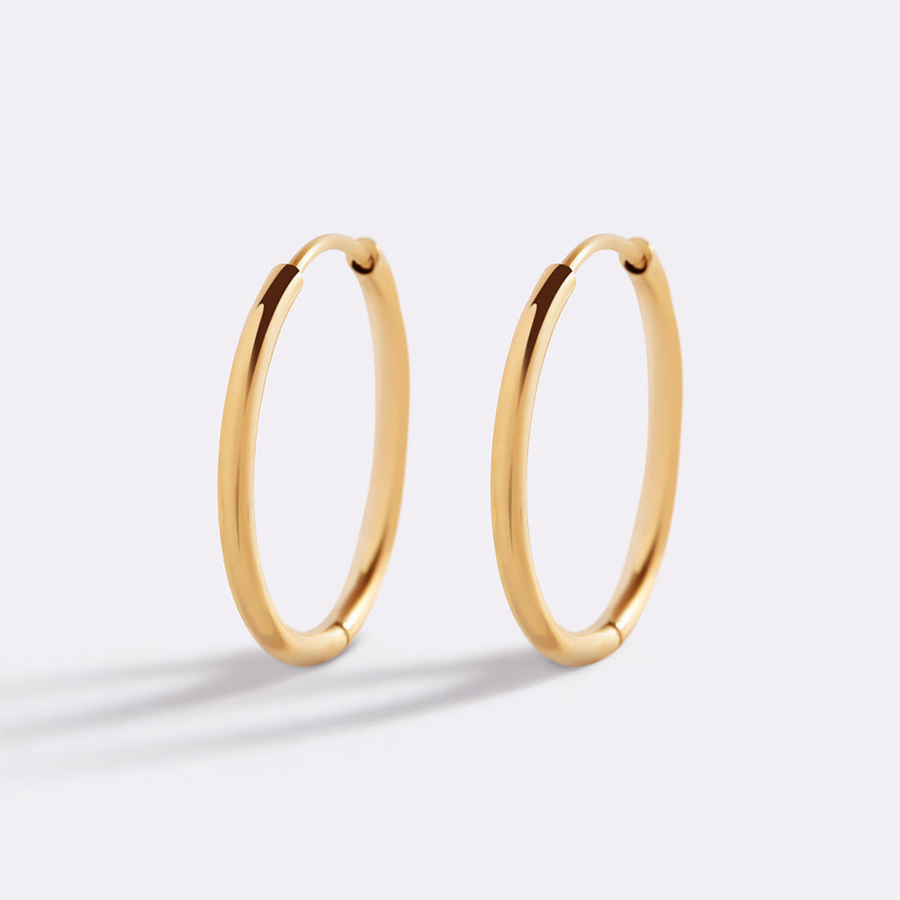 Small Hoop Earrings - Gold / 16MM