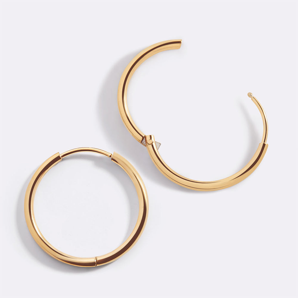 Small Hoop Earrings - Gold / 16MM