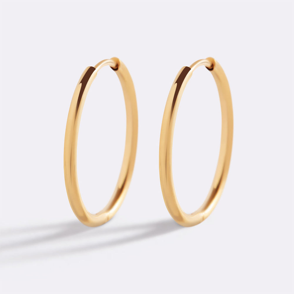 Small Hoop Earrings - Gold / 18MM